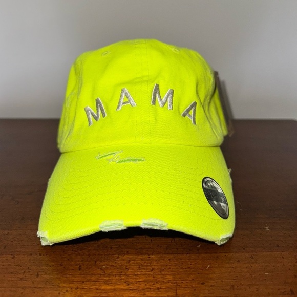 KBETHOS Accessories - Neon Yellow MAMA Distressed Baseball Cap – Adjustable NWT